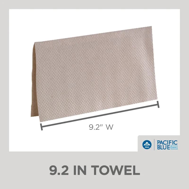 Pacific Blue Basic Envision Folded Paper Towel 9.25X10.25 IN 1PLY Kraft Single Fold EPA Indicator 250 Sheets/Pack