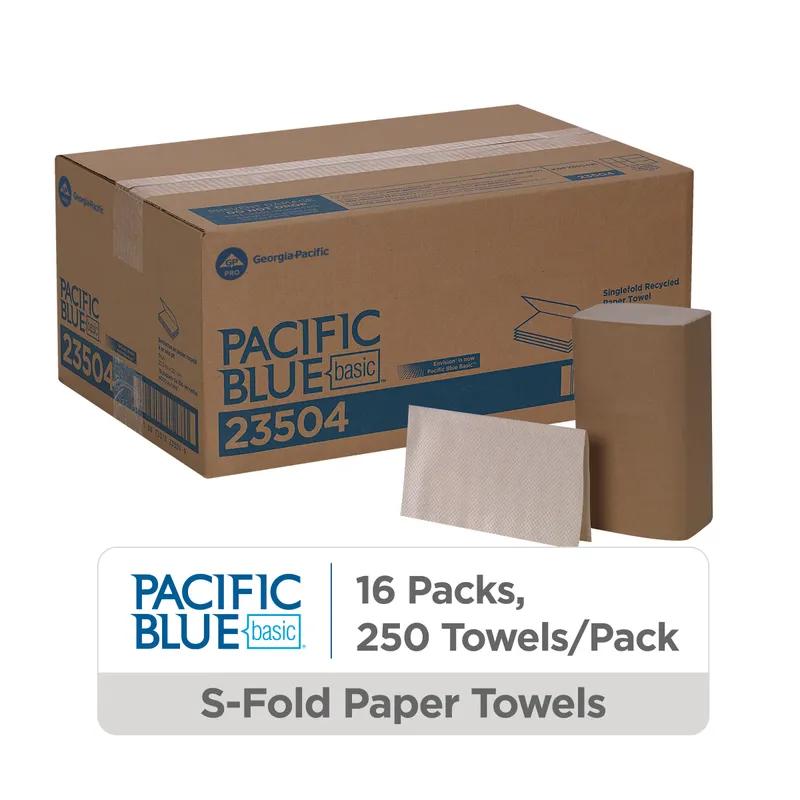 Pacific Blue Basic Envision Folded Paper Towel 9.25X10.25 IN 1PLY Kraft Single Fold EPA Indicator 250 Sheets/Pack