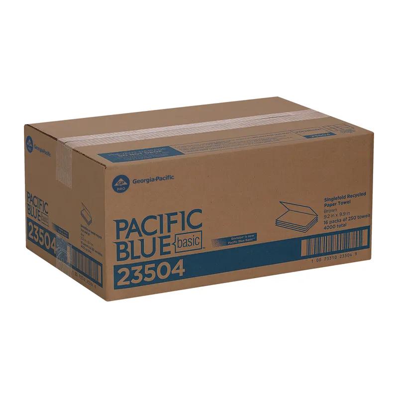 Pacific Blue Basic Envision Folded Paper Towel 9.25X10.25 IN 1PLY Kraft Single Fold EPA Indicator 250 Sheets/Pack