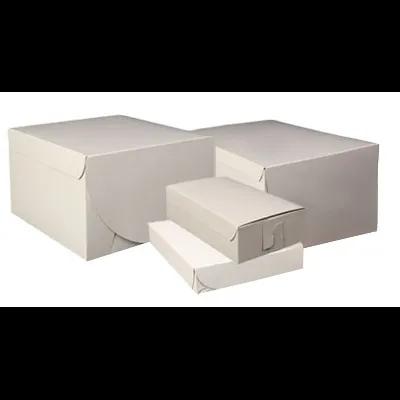 Cake Box 8X8X2.5 IN Clay-Coated Paperboard White Square Lock Corner 250/Case