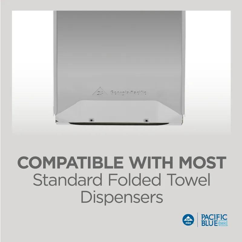 Pacific Blue Basic Folded Paper Towel 9.4X9.2 IN 1PLY White 1/2 Fold 250 Sheets/Pack 16 Packs/Case 4000 Sheets/Case