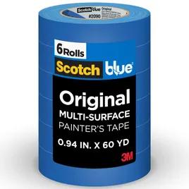 ScotchBlue™ 2090-24EP6 Original Painter's Tape Masking Tape 24MM X55M Blue Crepe Paper Acrylic PE Long 24/Case
