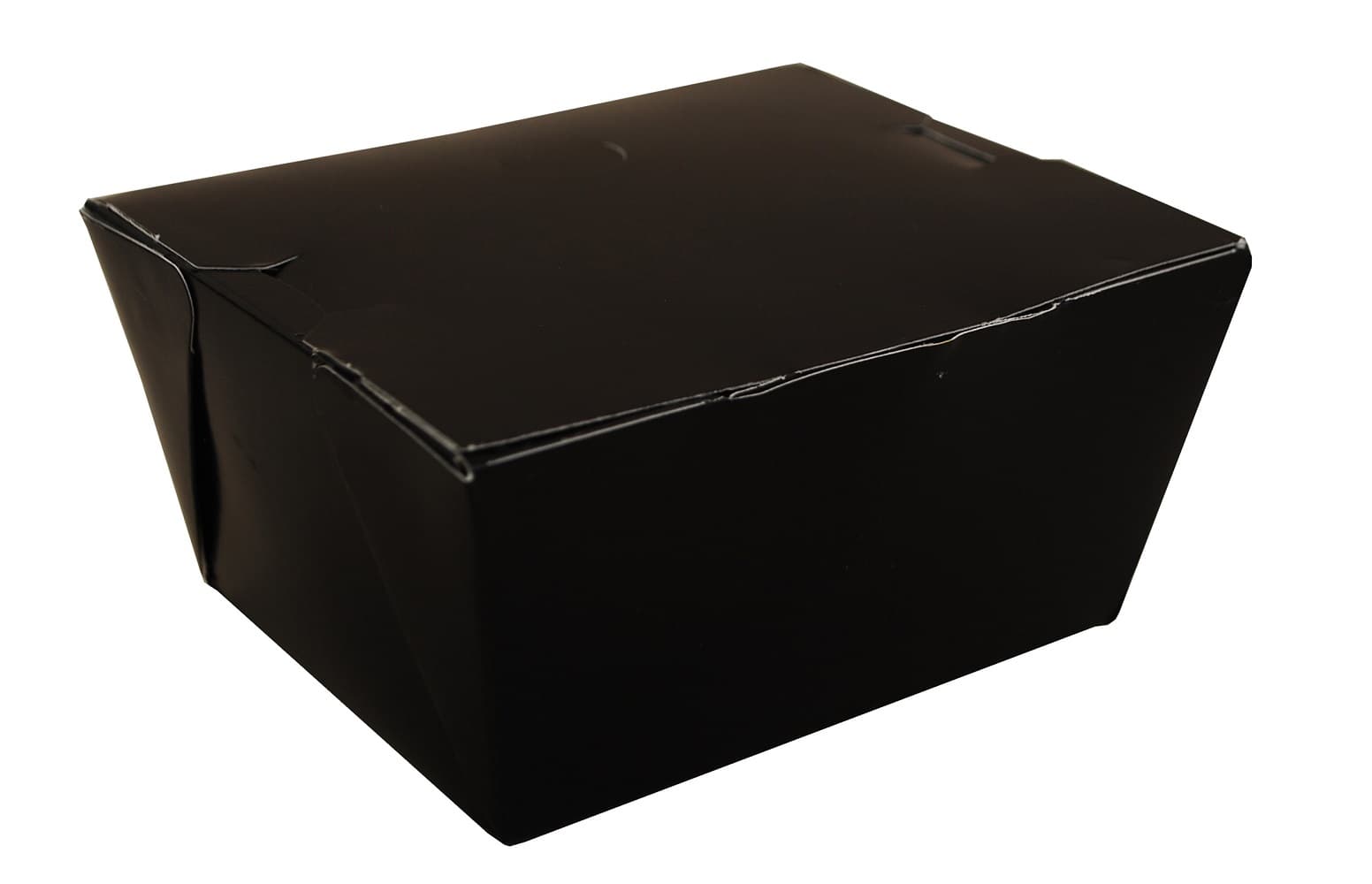ChampPak #1 Take-Out Box Fold-Top 4.375X3.5X2.5 IN Clay-Coated Paperboard Black Rectangle 450/Case