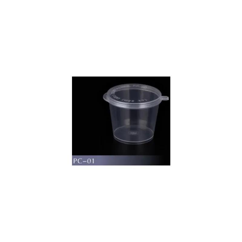 Souffle & Portion Cup Lid Combo 1 OZ PP Clear Hinged 2000/Case