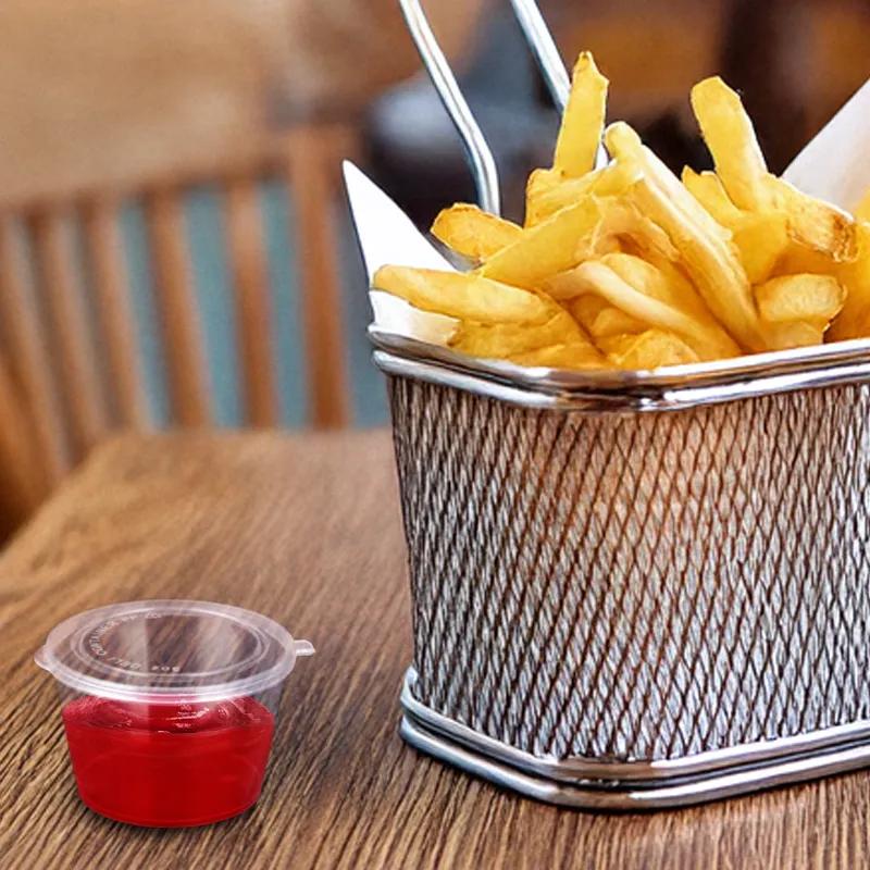 Souffle & Portion Cup Lid Combo 3 OZ PP Clear Hinged Microwave Safe 2000/Case