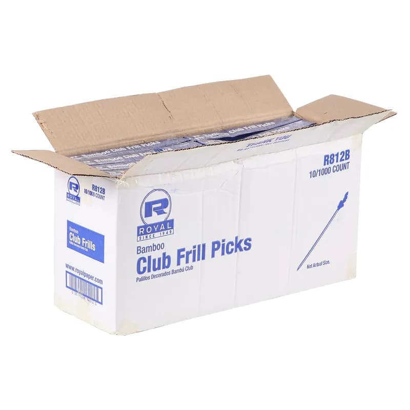 Sandwich Club Frill Pick 4 IN Bamboo Assorted 1000 Count/Pack 10 Packs/Case 10000 Count/Case