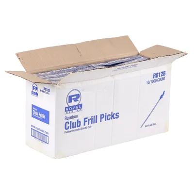 Sandwich Club Frill Pick 4 IN Bamboo Assorted 1000 Count/Pack 10 Packs/Case 10000 Count/Case