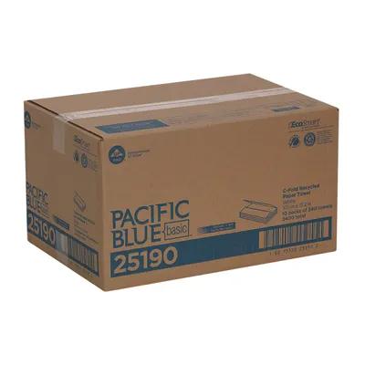 Pacific Blue Basic Folded Paper Towel 10.1X12.7 IN 1PLY White 1/2 Fold EPA Indicator 240 Sheets/Pack 10 Packs/Case