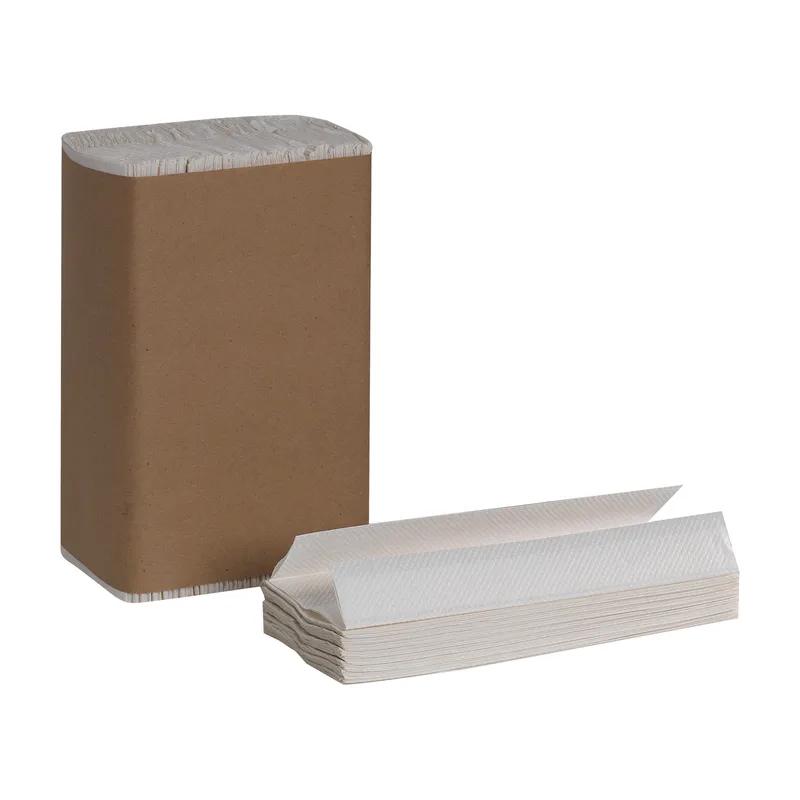 Pacific Blue Basic Folded Paper Towel 10.1X12.7 IN 1PLY White 1/2 Fold EPA Indicator 240 Sheets/Pack 10 Packs/Case