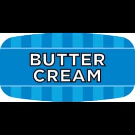 Butter Cream Bakery Flavor Label 0.625X1.25 IN Blue Oval 4 Color Process UV 1000 Count/Roll 50 Rolls/Case