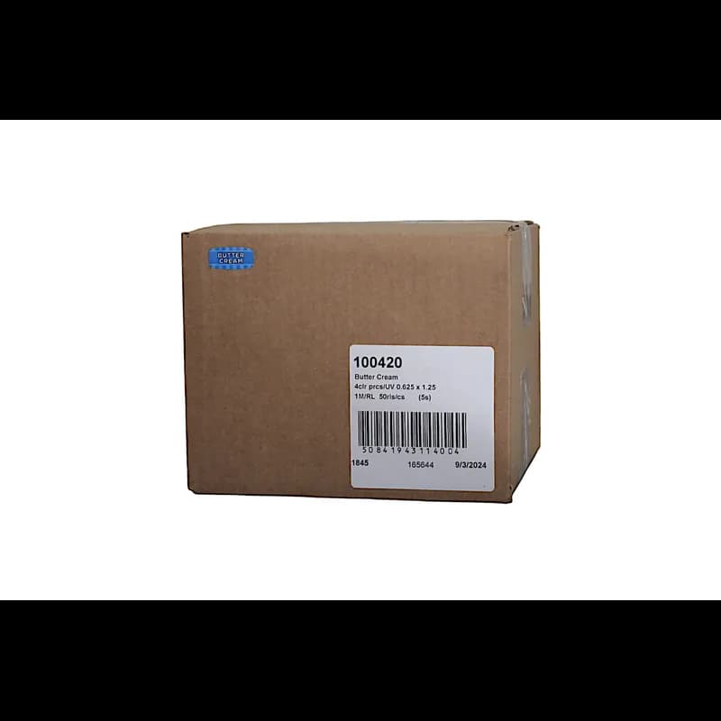 Butter Cream Bakery Flavor Label 0.625X1.25 IN Blue Oval 4 Color Process UV 1000 Count/Roll 50 Rolls/Case