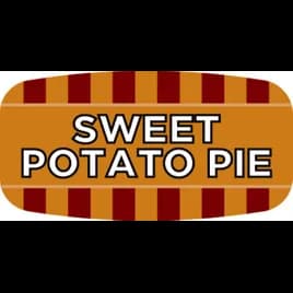 Sweet Potato Pie Bakery Flavor Label 0.625X1.25 IN Oval 4 Color Process UV 1000 Count/Roll 50 Rolls/Case
