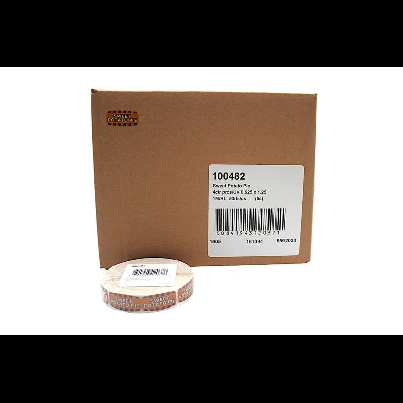 Sweet Potato Pie Bakery Flavor Label 0.625X1.25 IN Oval 4 Color Process UV 1000 Count/Roll 50 Rolls/Case