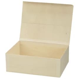 Take-Out Box Hinged With Flat Lid Medium (MED) 6X8X3 IN Rice Paper Wood Natural Rectangle 100/Case