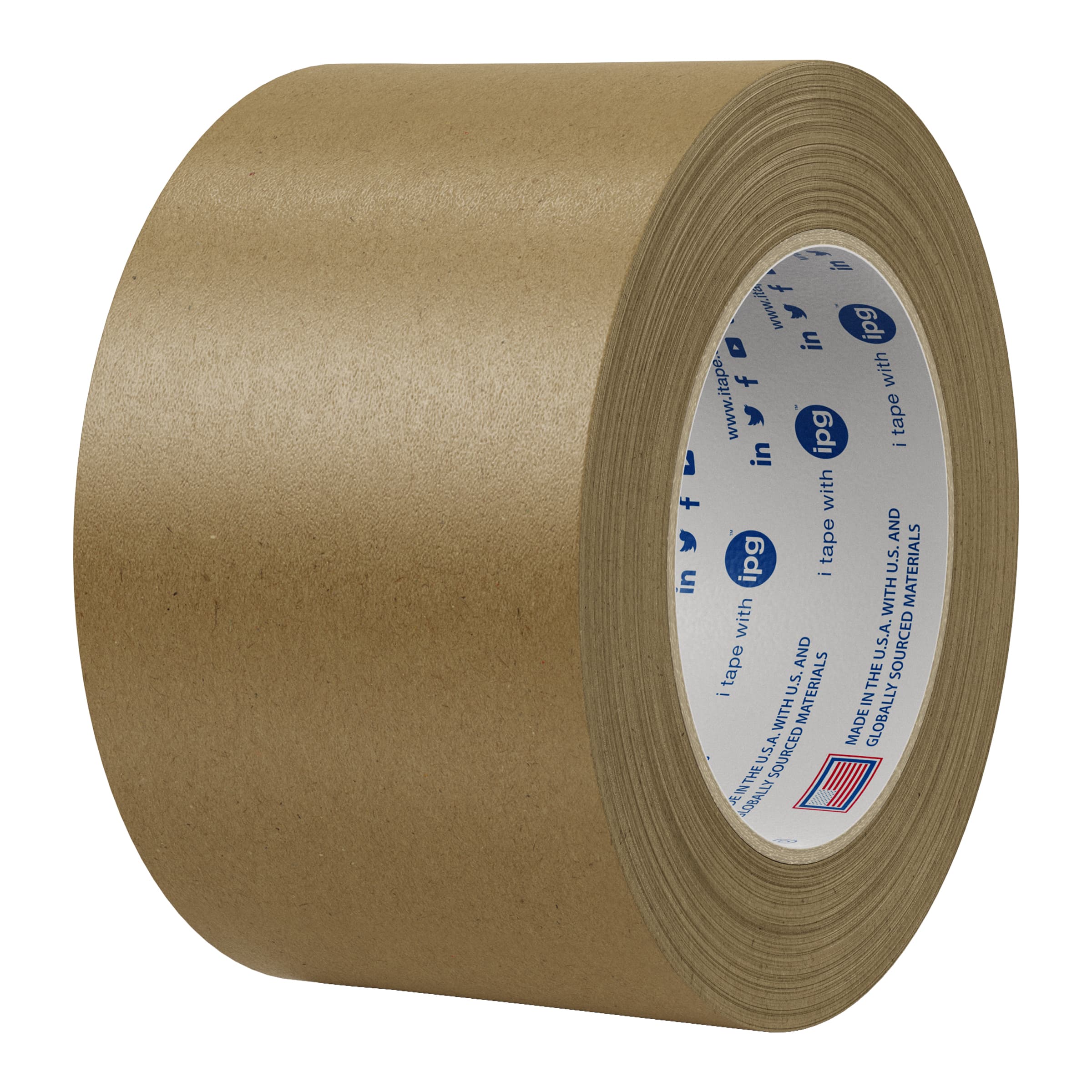 Intertape PM2 Series Tape 72MM X54.8M Tan Kraft Paper 36LB 6MIL Flatback 16 Rolls/Case 48 Cases/Pallet