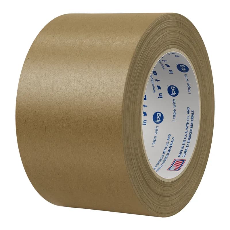 Intertape PM2 Series Tape 72MM X54.8M Tan Kraft Paper 36LB 6MIL Flatback 16 Rolls/Case 48 Cases/Pallet