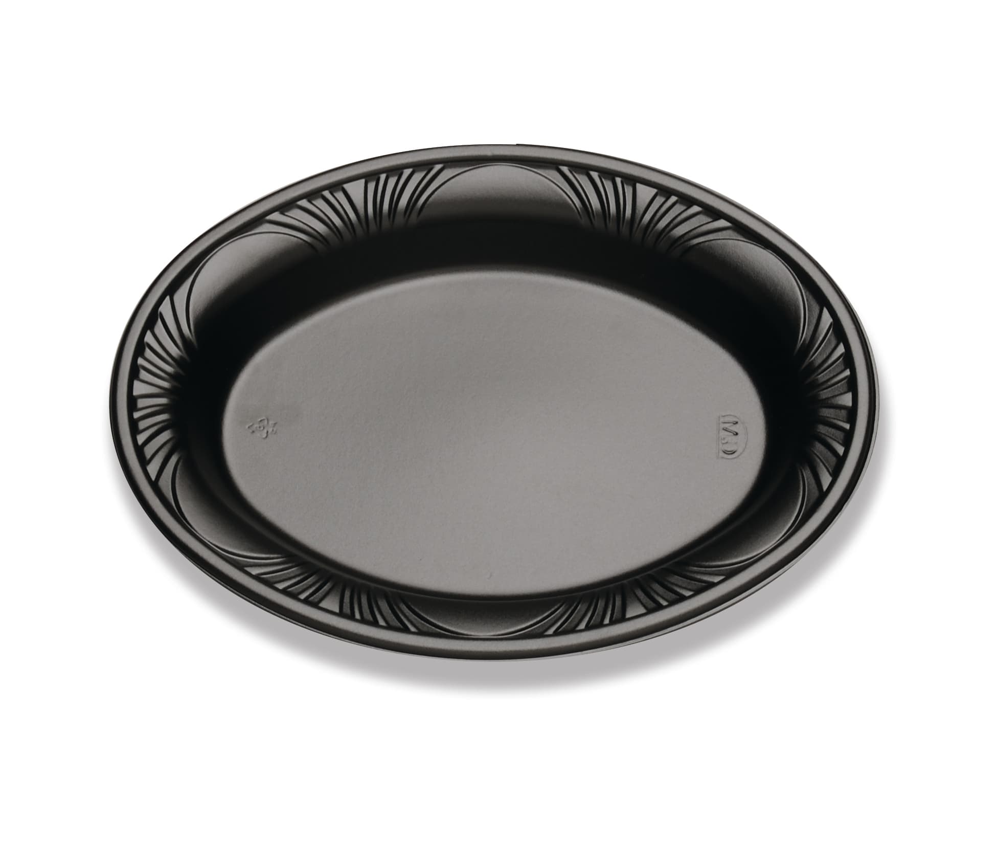 Serving Tray Base 11X8 IN Plastic Black Oval Deep 500/Case