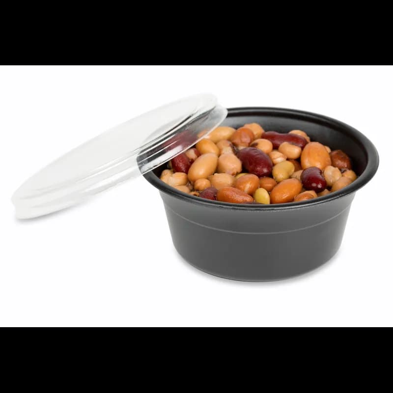 Take-Out Container Base 5 OZ PS Black Round 1000/Case