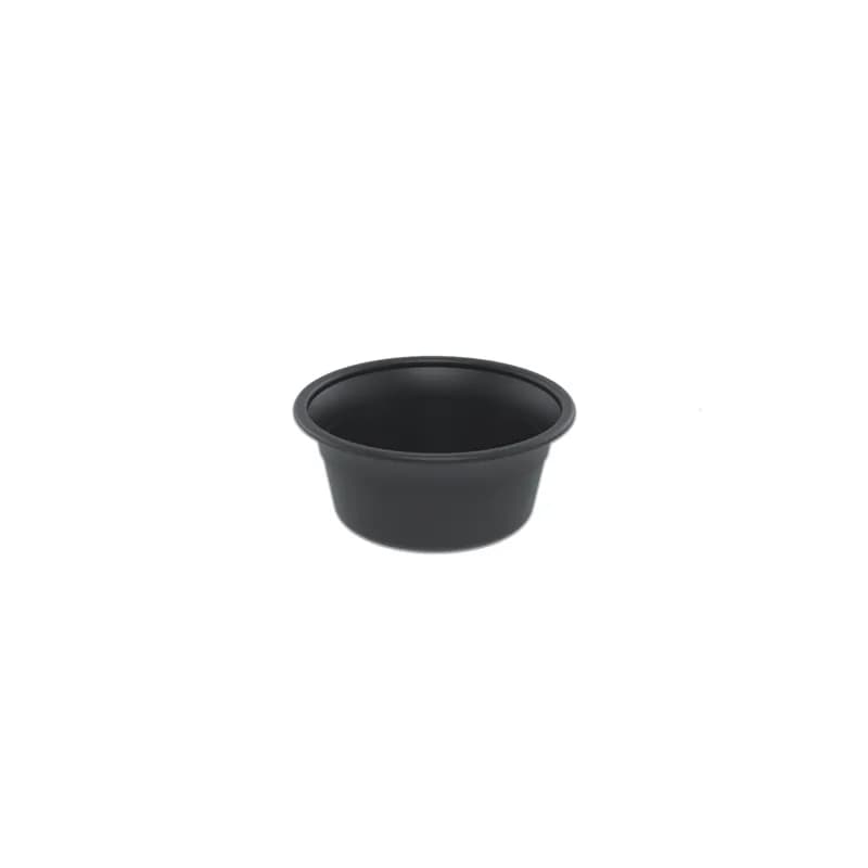 Take-Out Container Base 5 OZ PS Black Round 1000/Case