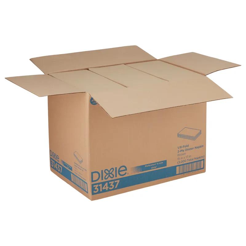 Dixie® Dinner Napkins 16.8X15 IN Kraft Paper 2PLY 1/8 Fold 250 Count/Pack 12 Packs/Case 3000 Count/Case