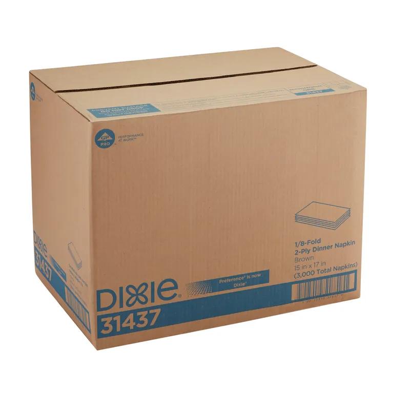 Dixie® Dinner Napkins 16.8X15 IN Kraft Paper 2PLY 1/8 Fold 250 Count/Pack 12 Packs/Case 3000 Count/Case