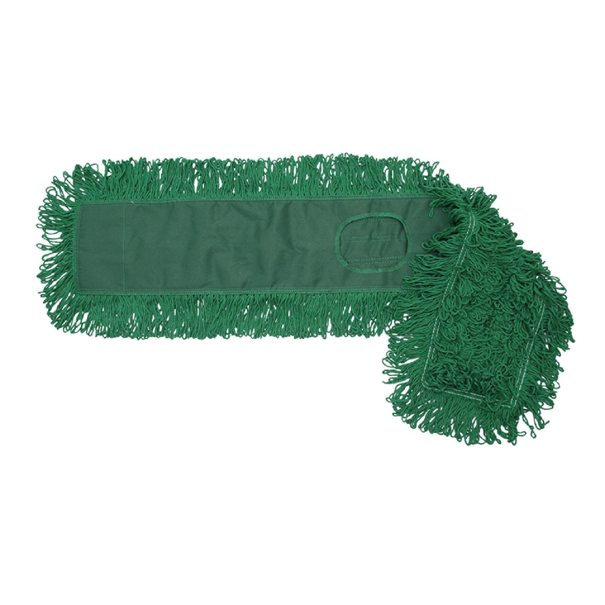 MaxiDust Dust Mop Head 60X5 IN Green Cotton 2PLY Loop End Quick Change 1/Each