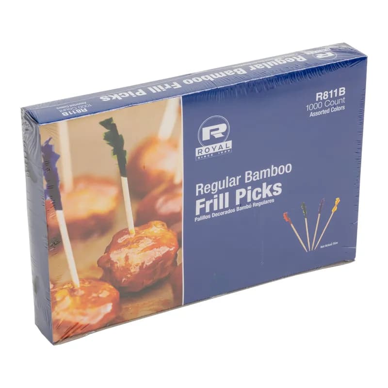 Sandwich Club Frill Pick 3 IN Bamboo Assorted 10000/Case