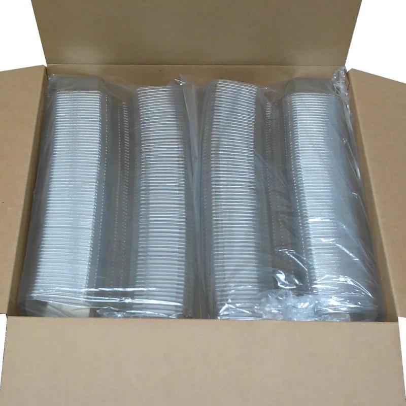 Safe Pinch® Deli Container Hinged With Flat Lid 8 OZ RPET Clear Square 272/Case