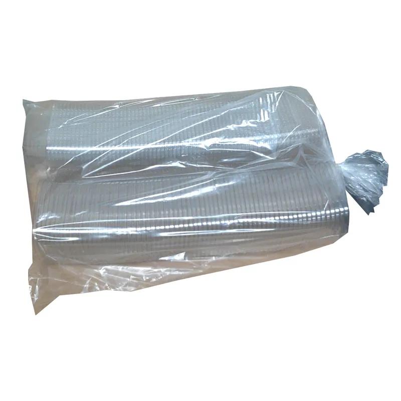 Safe Pinch® Deli Container Hinged With Flat Lid 12 OZ RPET Clear Square 268/Case