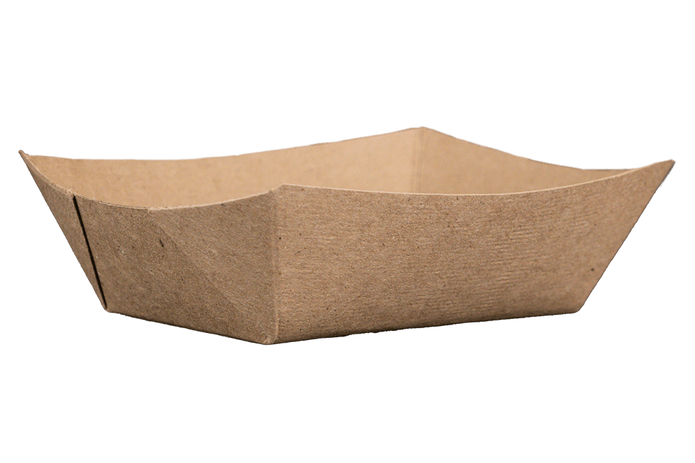 Food Tray 0.375 LB Kraft Paperboard Kraft Square 1000/Case