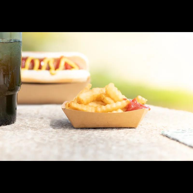 Food Tray 0.375 LB Kraft Paperboard Kraft Square 1000/Case