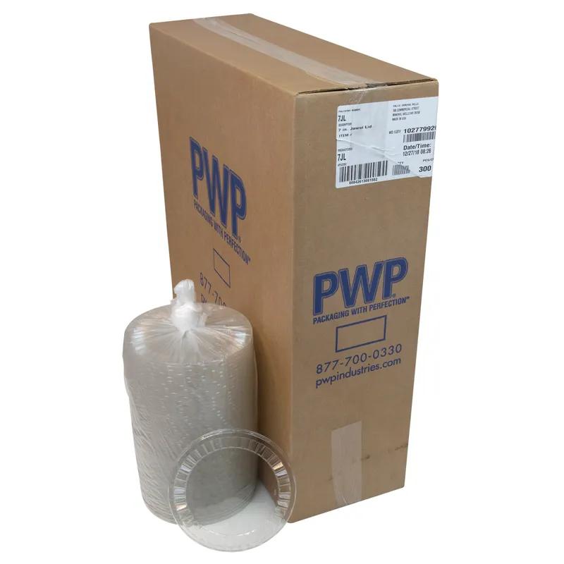 Lid Flat 7X0.34 IN PET Clear Round For 64 OZ Deli Container 300/Case