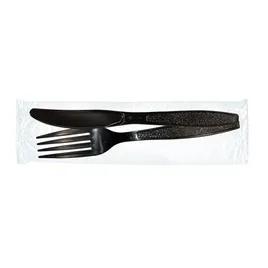 WNA 2PC Cutlery Kit PS Black Heavy Duty Individually Wrapped With Fork,Knife 500/Case