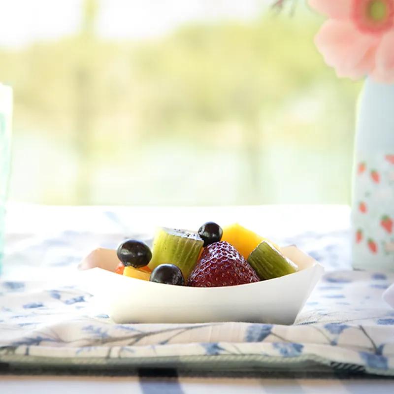 Food Tray 0.25 LB SBS Paperboard White Rectangle 1000/Case