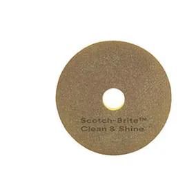 3M™ Scotch-Brite™ Clean & Shine Cleaning Pad 16X1 IN Brown Non-Woven Polyester Fiber 150-400 RPM Center Hole 5/Case