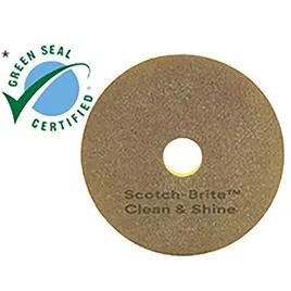 3M Scotch-Brite Clean & Shine Polishing Pad Cleaning Pad 16X1 IN Yellow Non-Woven Polyester Fiber 150-400 RPM 5/Case