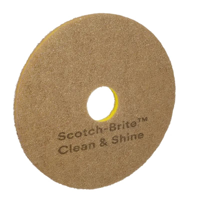 3M™ Scotch-Brite™ Clean & Shine Cleaning Pad 16X1 IN Brown Non-Woven Polyester Fiber 150-400 RPM Center Hole 5/Case