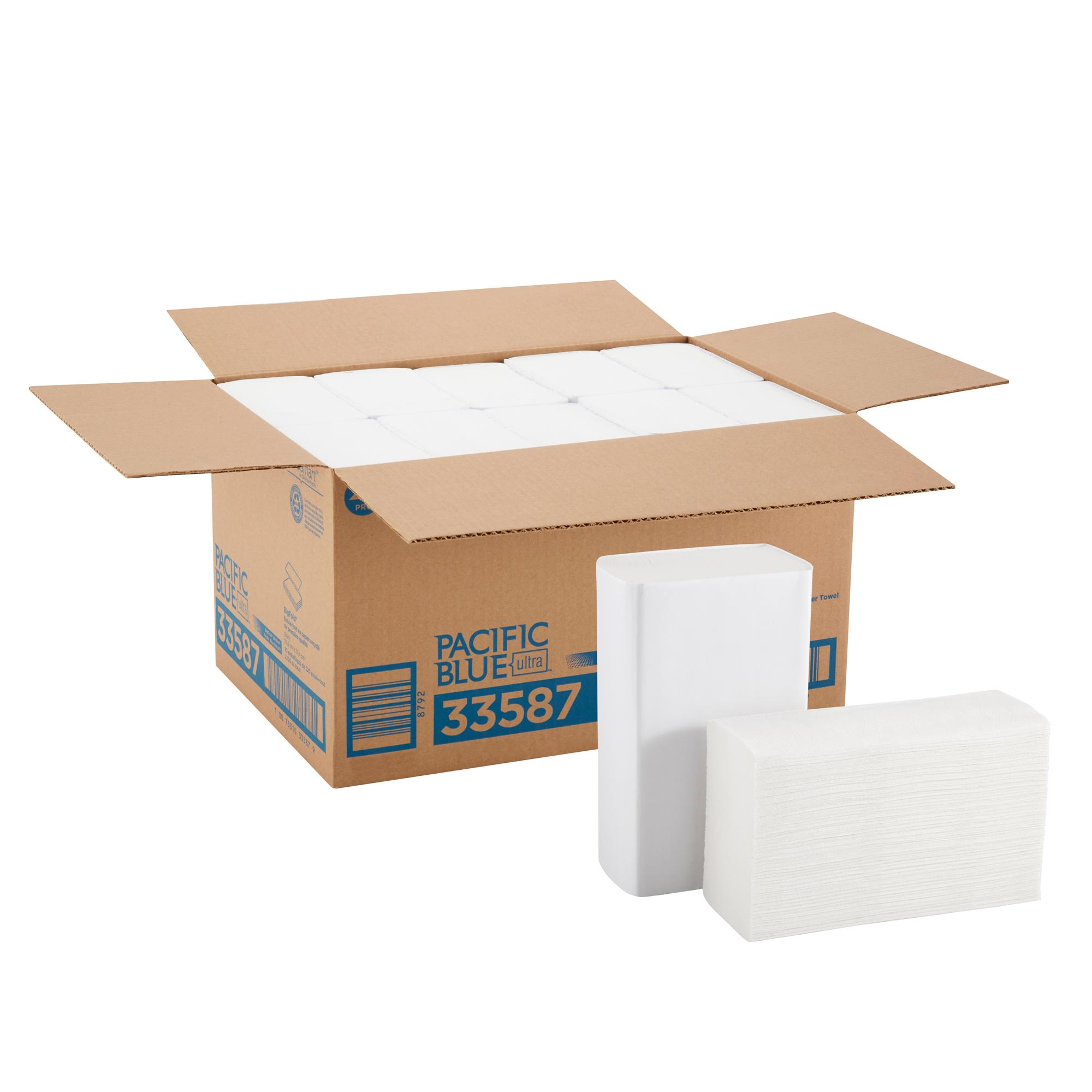 Pacific Blue Ultra™ Folded Paper Towel 11X10.25 IN 1PLY White 1/2 Fold 220 Sheets/Pack 10 Packs/Case 2200 Sheets/Case