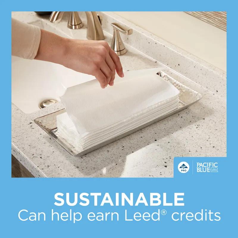 Pacific Blue Ultra™ Folded Paper Towel 11X10.25 IN 1PLY White 1/2 Fold 220 Sheets/Pack 10 Packs/Case 2200 Sheets/Case