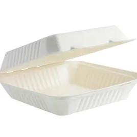 Take-Out Container Hinged With Dome Lid 9X9 IN Pulp Fiber Square 200/Case