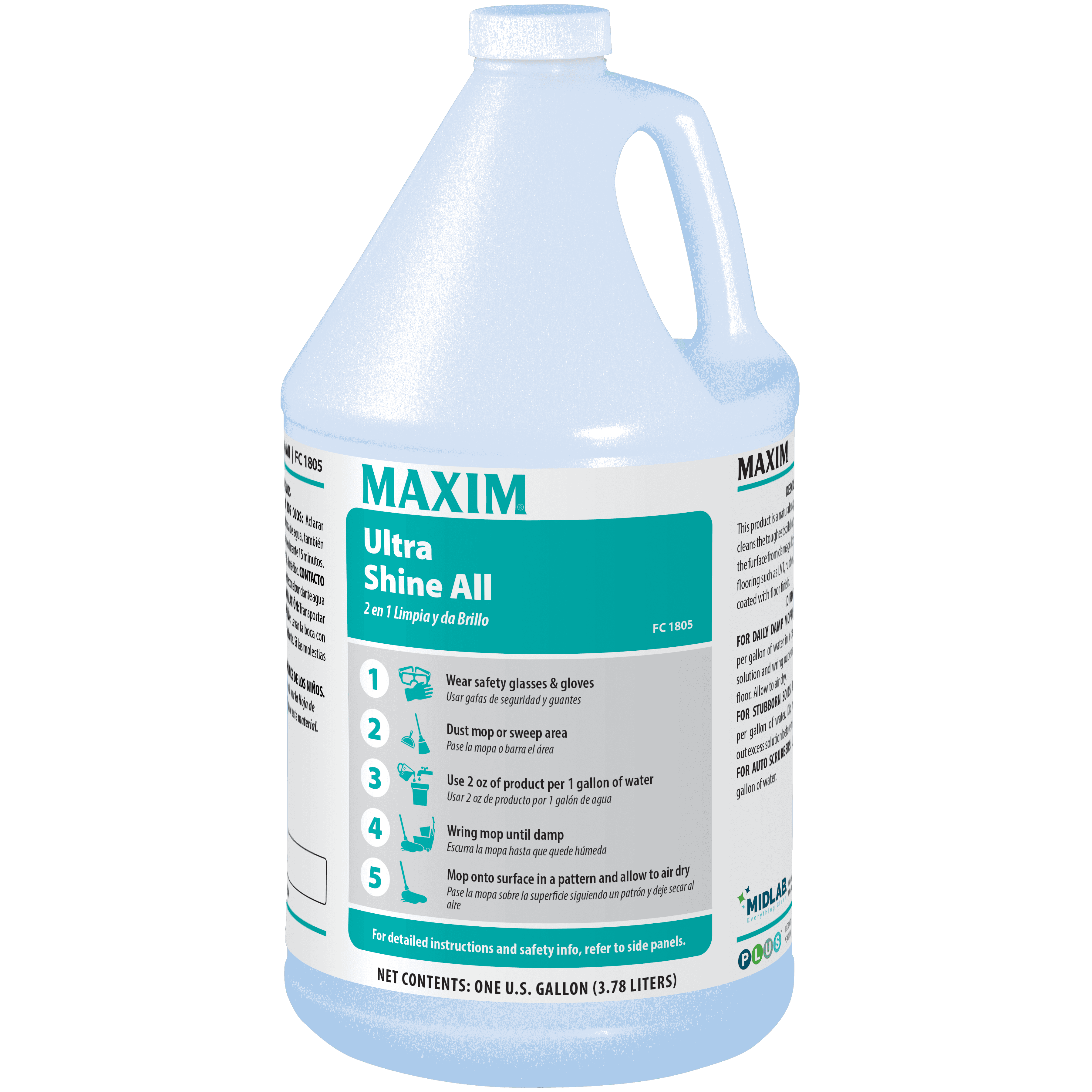 Maxim® Ultra Shine All Fresh Scent Neutral Cleaner 1 GAL All Purpose Liquid 4/Case