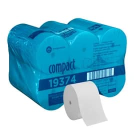 Compact® Toilet Paper & Tissue Roll 4X3.8 IN 1PLY White Coreless High Capacity 3000 Sheets/Roll 18 Rolls/Case