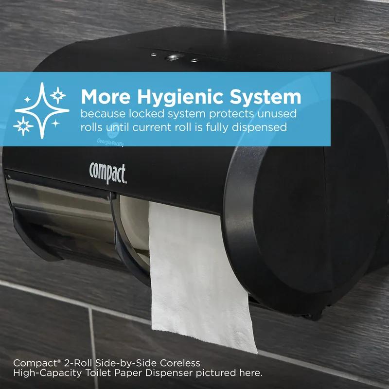 Compact® Toilet Paper & Tissue Roll 4X3.8 IN 1PLY White Coreless High Capacity 3000 Sheets/Roll 18 Rolls/Case