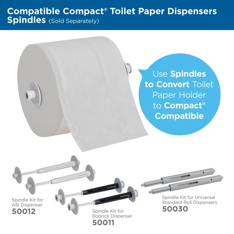Compact® Toilet Paper & Tissue Roll 4X3.8 IN 1PLY White Coreless High Capacity 3000 Sheets/Roll 18 Rolls/Case