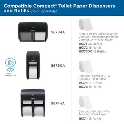 Compact® Toilet Paper & Tissue Roll 4X3.8 IN 1PLY White Coreless High Capacity 3000 Sheets/Roll 18 Rolls/Case