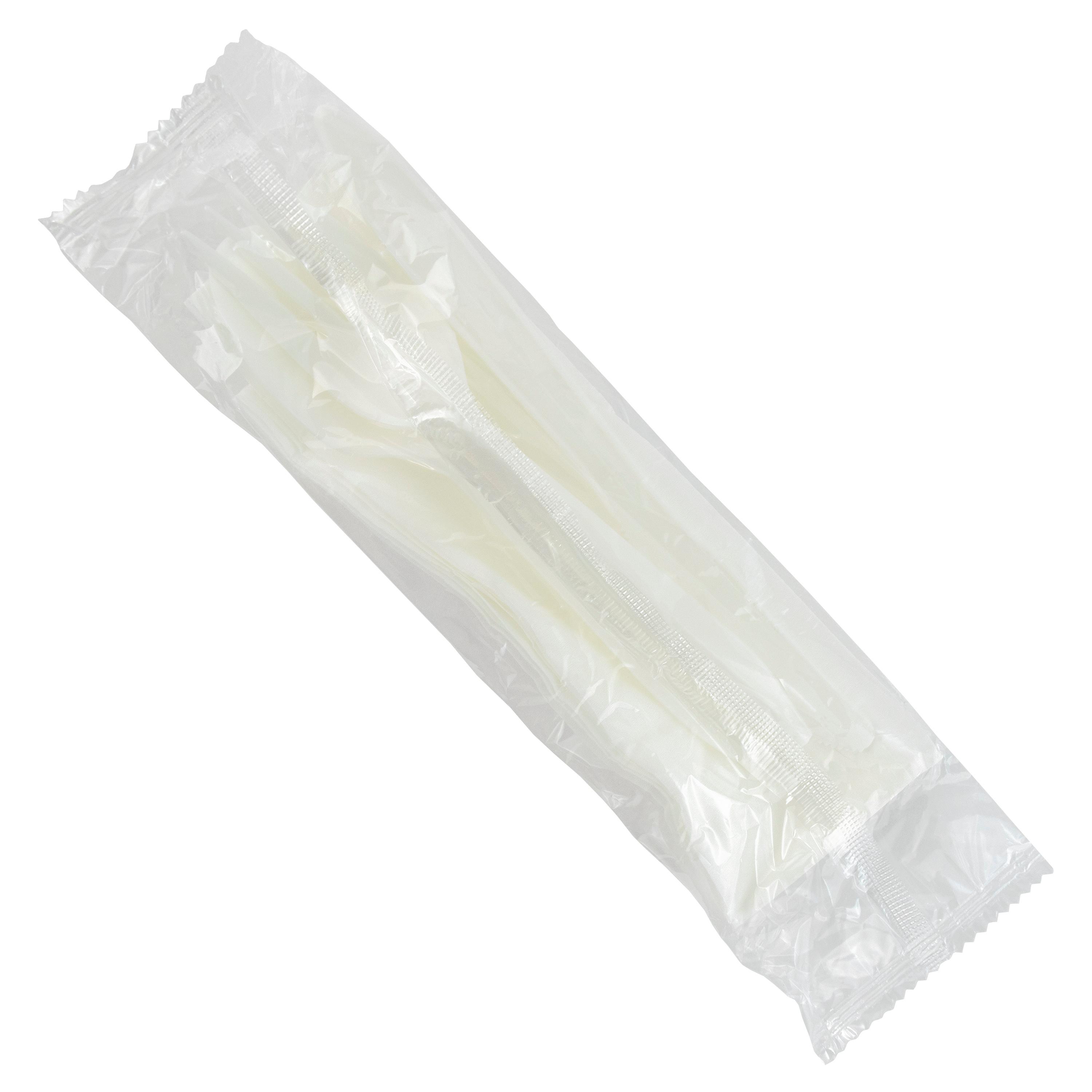 4PC Cutlery Kit PP White Medium Weight With 13X17 Napkin,Fork,Knife,Spoon 250/Case