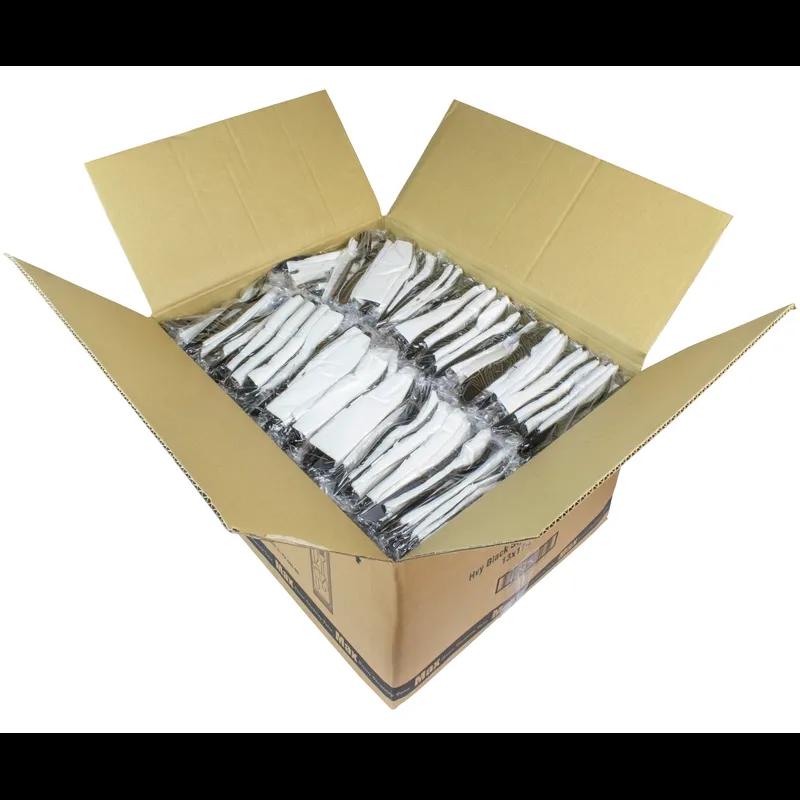 5PC Cutlery Kit PS Black Heavy Duty With 2PLY 13X17 Napkin,Fork,Knife,Salt & Pepper 500/Case