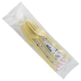 7PC Cutlery Kit PS Beige Heavy Duty With 13X17 Napkin,Fork,Knife,Salt & Pepper,Spoon,Moist Towelette 250/Case