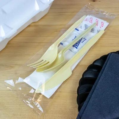 7PC Cutlery Kit PS Beige Heavy Duty With 13X17 Napkin,Fork,Knife,Salt & Pepper,Spoon,Moist Towelette 250/Case