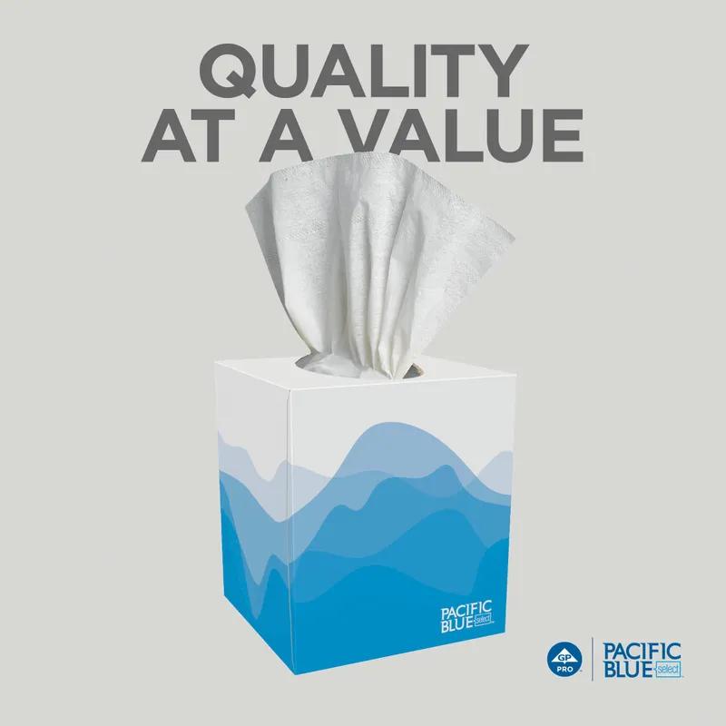 Pacific Blue Select Facial Tissue 8.4X7.5X5.25 IN 2PLY White 1/2 Fold EPA Indicator 100 Sheets/Pack 36 Packs/Case
